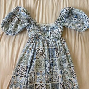 Abercrombie & Fitch rush blue patterned dress